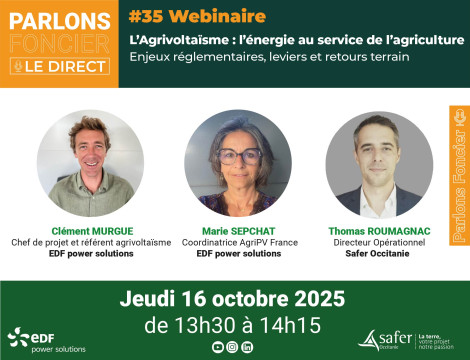 Webinaire - L’Agrivoltaïsme : l’énergie au service de l’agriculture